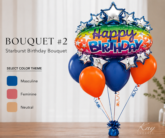 Starburst Birthday Balloon Bouquet - Delivery Newnan GA