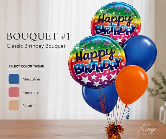 Classic Birthday Balloon Bouquet- Delivery Newnan GA